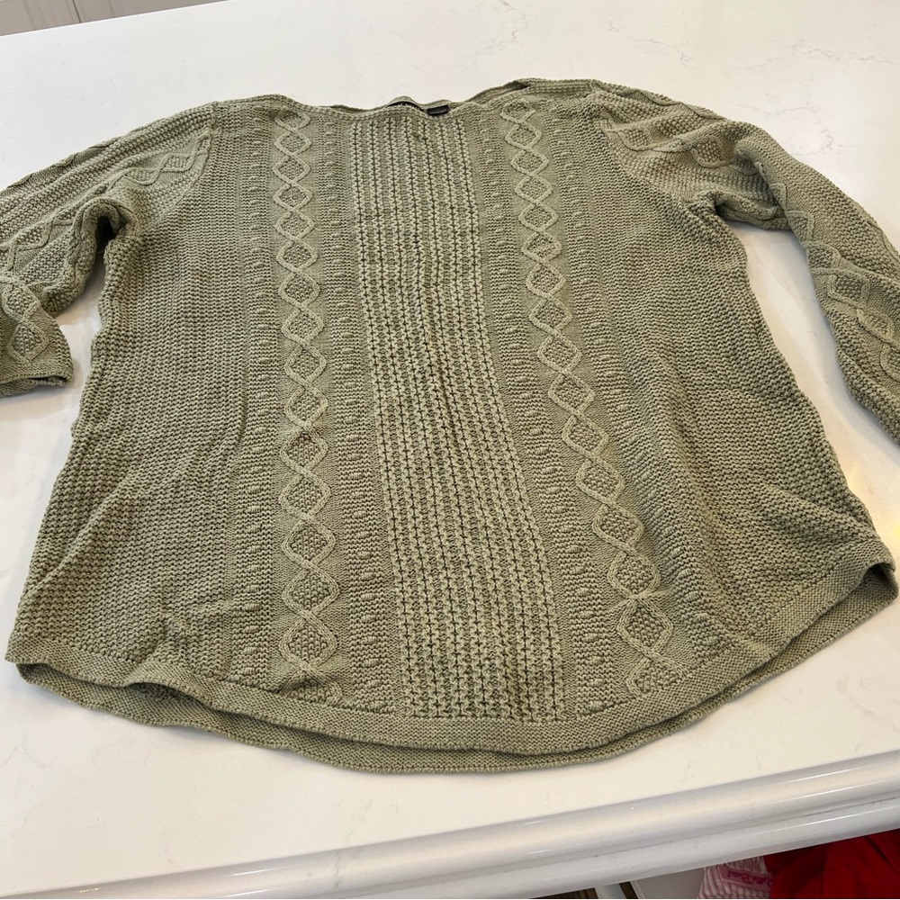 JEANNE PIERRE Sage Cable Knit Sweater